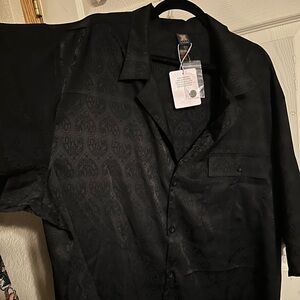 “Love me like a savage” lightweight button up black pajama top XL/XXL unisex